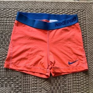Nike Pro Orange and Blue Training Shorts
